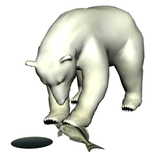 Polar Bear 3d Catching Fish GIF