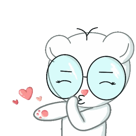 Polar Bear Blowing Kiss with Glasses