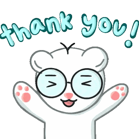 Polar Bear Wearing Glasses Saying Thank You