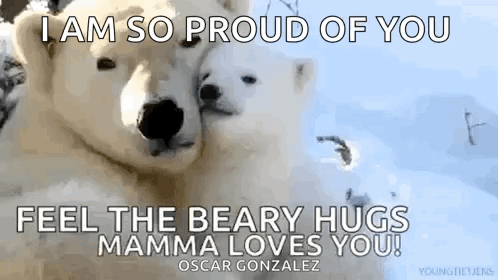 Polar Bears Hugging Oscar Gonzalez Quote GIF
