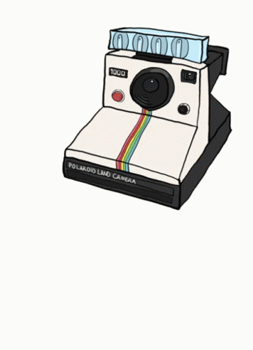 Polaroid camera animation gif.