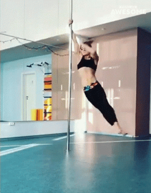 Pole Dancing Air Kicks GIF