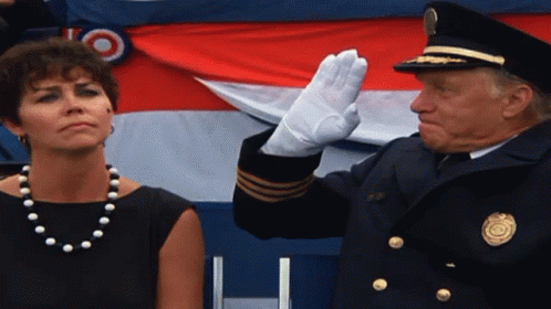 Police Academy Salute Slap GIF