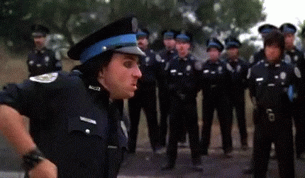 Police Academy Screams On Door GIF