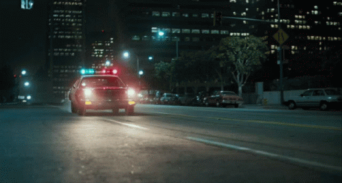 Police Car Driving at Night