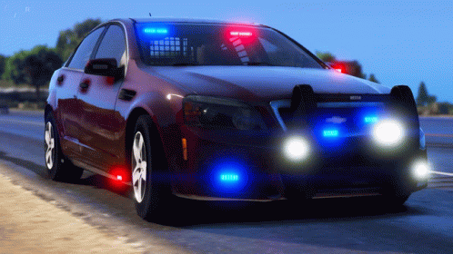 Police Car Lights Chevrolet Caprice GIF