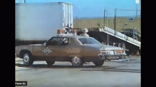 Police Car Parked in Front of White Truck