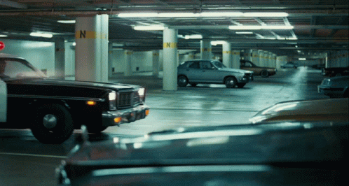 Police Car Patrolling Basement Parking GIF