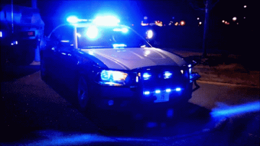 Police Lights Blue Lights At Night Cool GIF