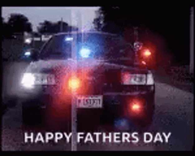 Police Lights Cop Happy Fathers Day GIF