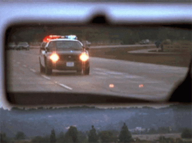 Police Lights Cops Reveal Rear View Mirror GIF
