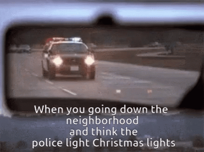 Police Lights Down The Neighborhood Christmas Lights GIF
