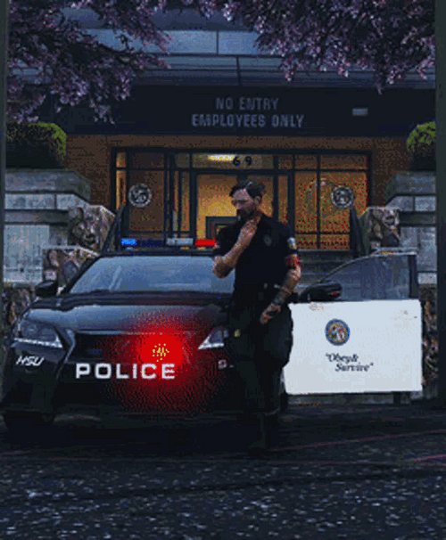 Police Lights Parked Cop Car Tattoos Cool GIF