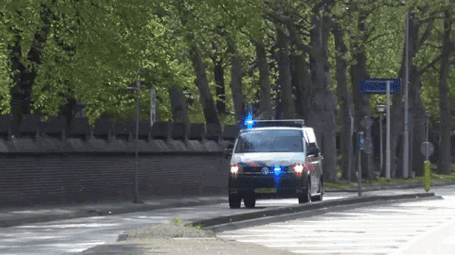 Police Lights Police Car Van Riding Around Volkswagen GIF