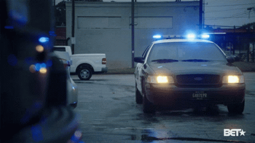 Police Lights Siren Cops Parked Car GIF