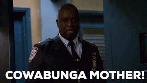 Police Man In Front Of Cowabunga Mother Wall GIF
