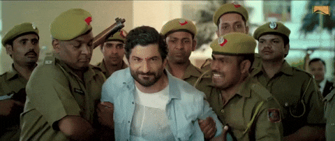 Police Men Holding Back Man To Fight GIF