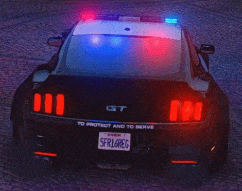 Police Mustang Car Lights GIF