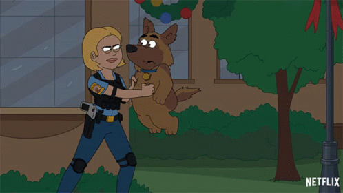 Police Officer and Dog With Netflix