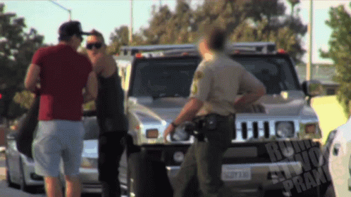 Police Officer and Hummer with License Plate N2F11N