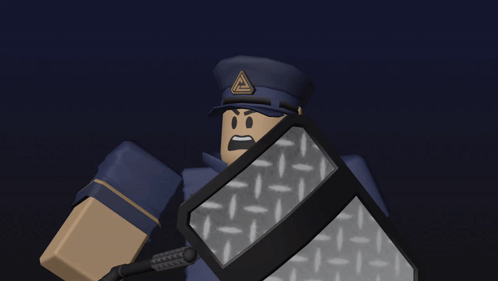 Police Officer in Blue Uniform With D on Sleeve