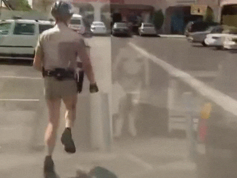 Police Officer Wearing White Boots GIF