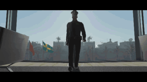 Police Officer With Swedish Flag