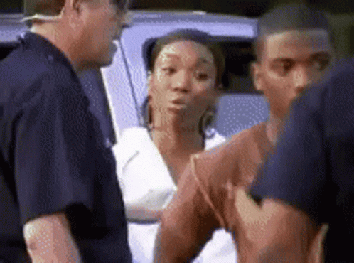 Police Officers Talking To Woman Near Car GIF