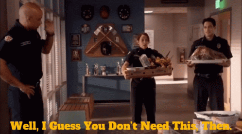 Police Woman Holding Food Box