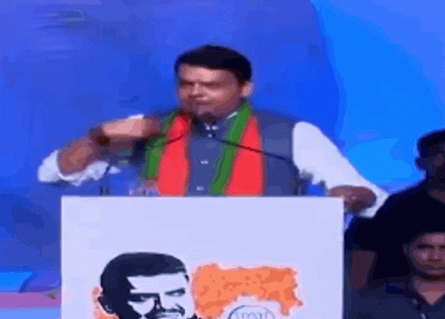 Politician Devendra Fadnavis Angry Speech GIF