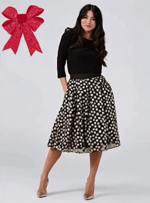 Polka Dot Long Skirt GIF