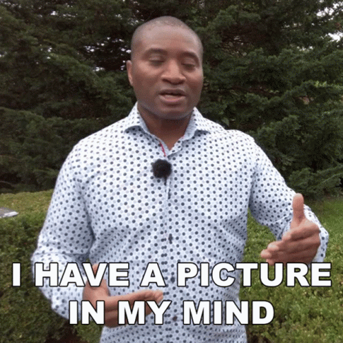 Polka Dot Shirt Man Says Picture in Mind