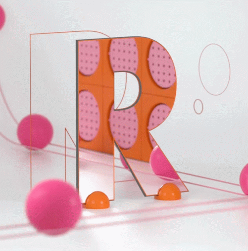 Polkadot R With Pink Balls GIF