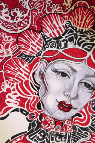 Polychromatic Surreal Face Abstract Fine Art GIF