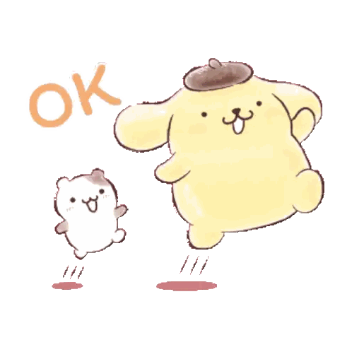Pompompurin and Cat Saying Ok