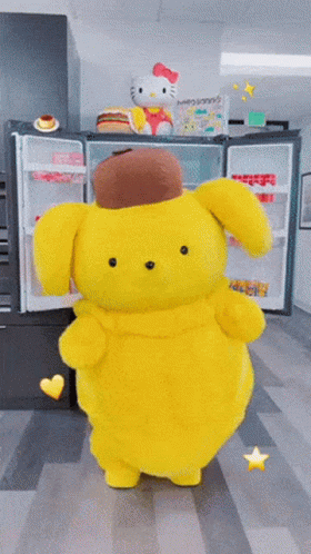 Pompompurin Hello Kitty Wiggle GIF