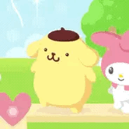 Pompompurin My Melody Playing Seesaw GIF