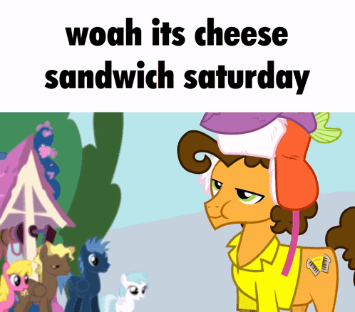 Pony Saying Woah Its Cheese Sandwich Saturday