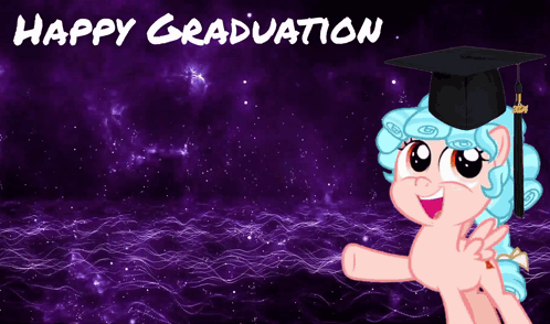 Pony Wearing Graduation Cap Happy Graduation