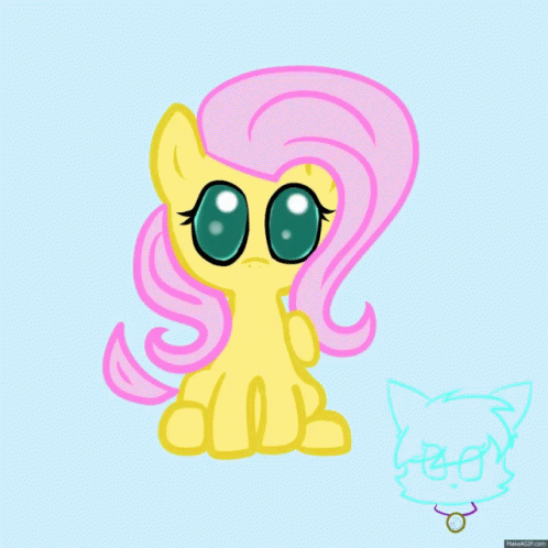Pony With Heart And Cat With S GIF