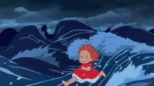 Ponyo And Big Waves GIF