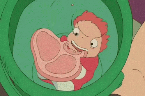 Ponyo Biting Ham GIF