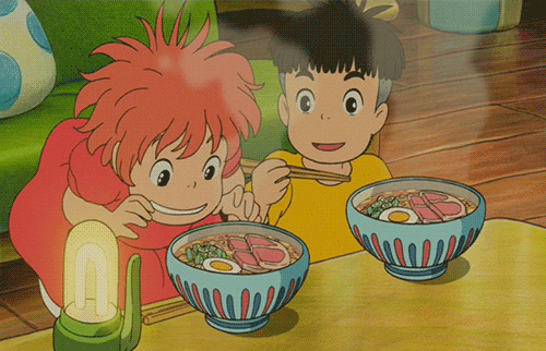 Ponyo Eating Soup GIF