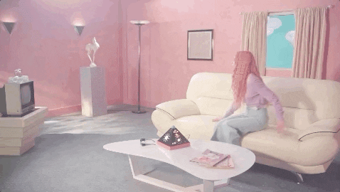 Poof Pink Smoke Appear Music Video GIF