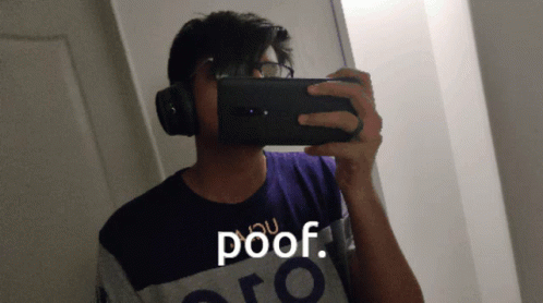 Poof Selfie Peace Sign GIF