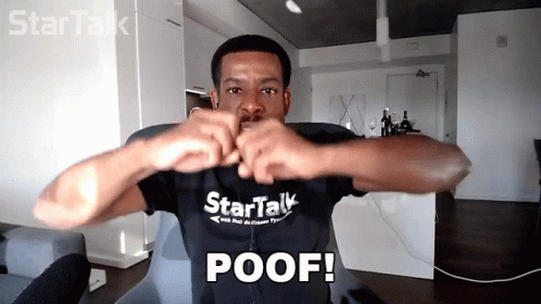 Poof Star Talk Vanish GIF