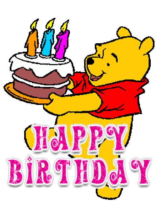 Pooh Animated Happy Birthday GIF 