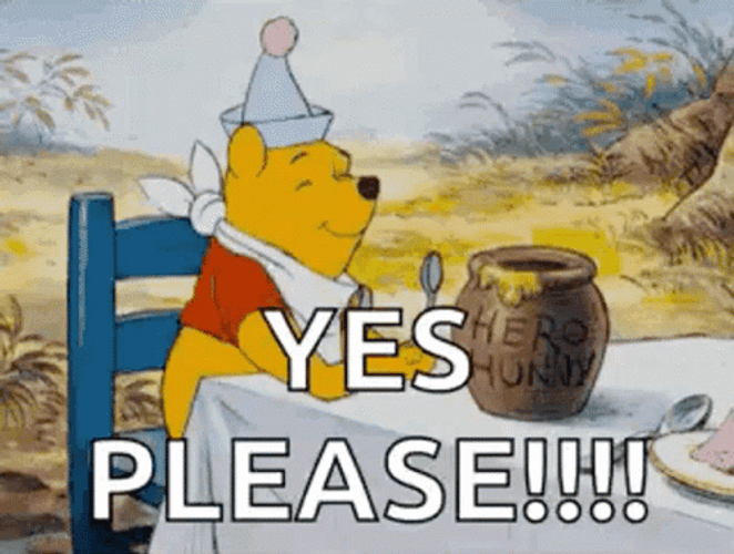 Pooh Eating Yes Please GIF