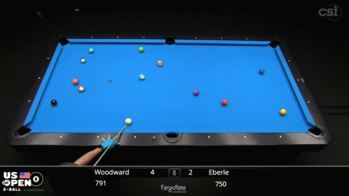 Pool Game on US Open Screen