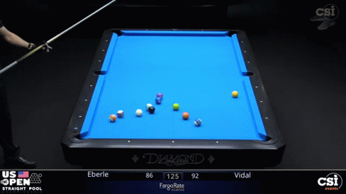 Pool Table With Blue Cloth And Diamond GIF